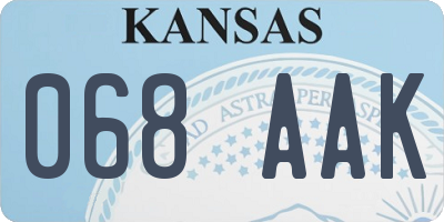 KS license plate 068AAK