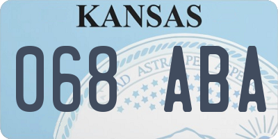 KS license plate 068ABA