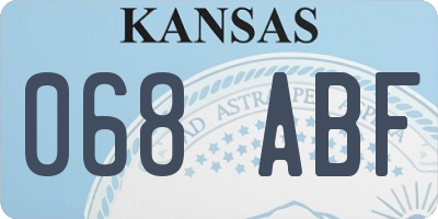 KS license plate 068ABF
