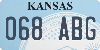 KS license plate 068ABG