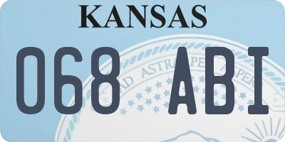 KS license plate 068ABI