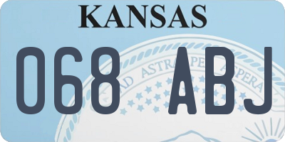 KS license plate 068ABJ