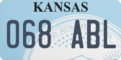 KS license plate 068ABL
