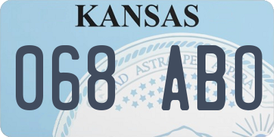 KS license plate 068ABO