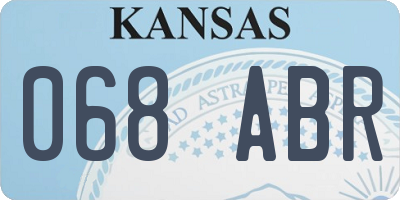 KS license plate 068ABR