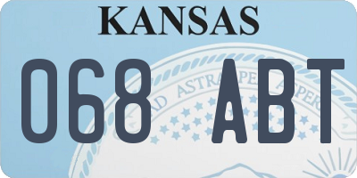 KS license plate 068ABT