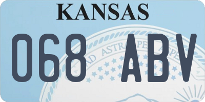 KS license plate 068ABV