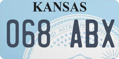 KS license plate 068ABX