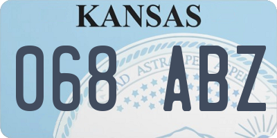 KS license plate 068ABZ
