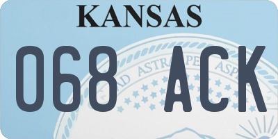 KS license plate 068ACK