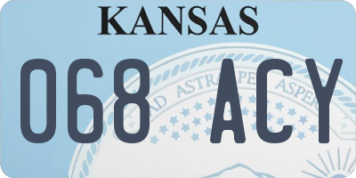 KS license plate 068ACY