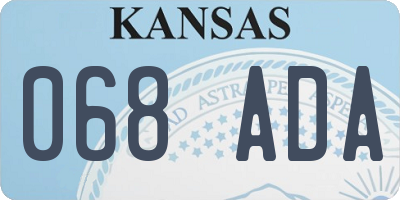 KS license plate 068ADA