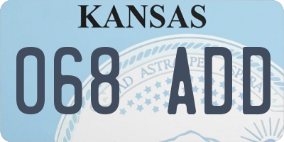 KS license plate 068ADD