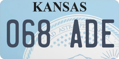 KS license plate 068ADE