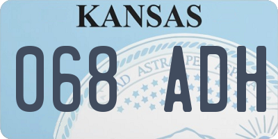 KS license plate 068ADH