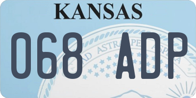 KS license plate 068ADP