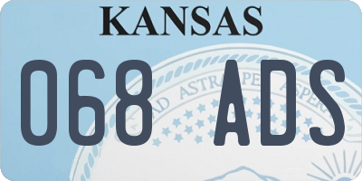 KS license plate 068ADS