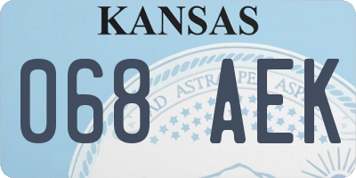 KS license plate 068AEK
