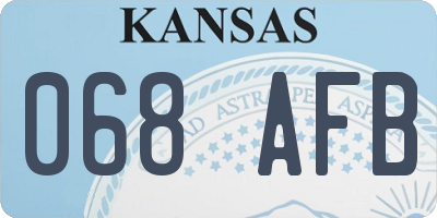 KS license plate 068AFB