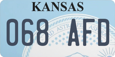 KS license plate 068AFD