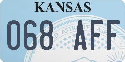 KS license plate 068AFF