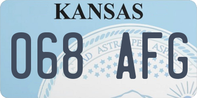 KS license plate 068AFG