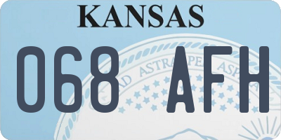 KS license plate 068AFH