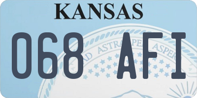 KS license plate 068AFI