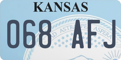 KS license plate 068AFJ