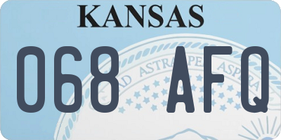 KS license plate 068AFQ