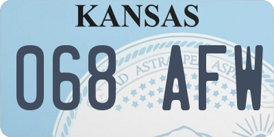 KS license plate 068AFW