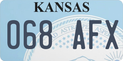 KS license plate 068AFX