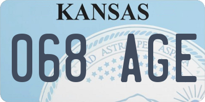 KS license plate 068AGE