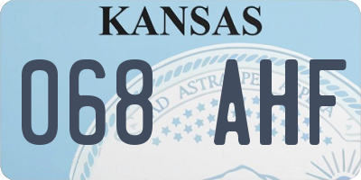 KS license plate 068AHF