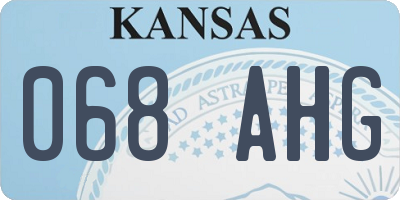 KS license plate 068AHG