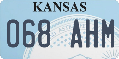 KS license plate 068AHM