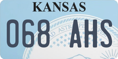 KS license plate 068AHS