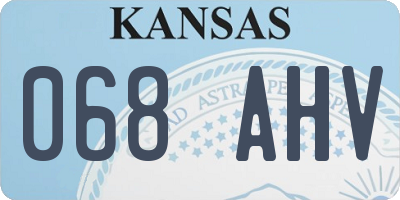 KS license plate 068AHV