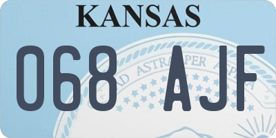 KS license plate 068AJF