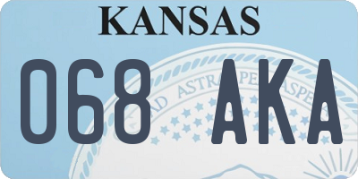 KS license plate 068AKA