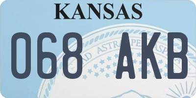 KS license plate 068AKB