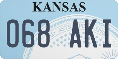 KS license plate 068AKI