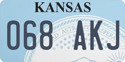 KS license plate 068AKJ