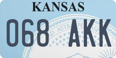 KS license plate 068AKK