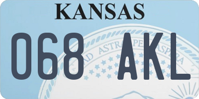 KS license plate 068AKL