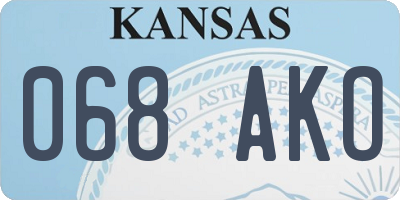 KS license plate 068AKO