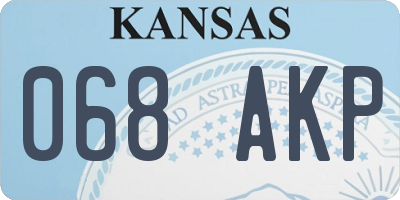 KS license plate 068AKP