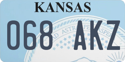 KS license plate 068AKZ