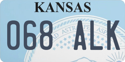 KS license plate 068ALK