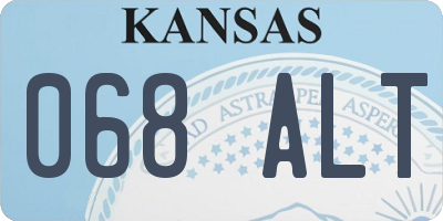 KS license plate 068ALT